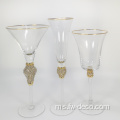 Diamond Glasses Wine Rimed Glasses Set